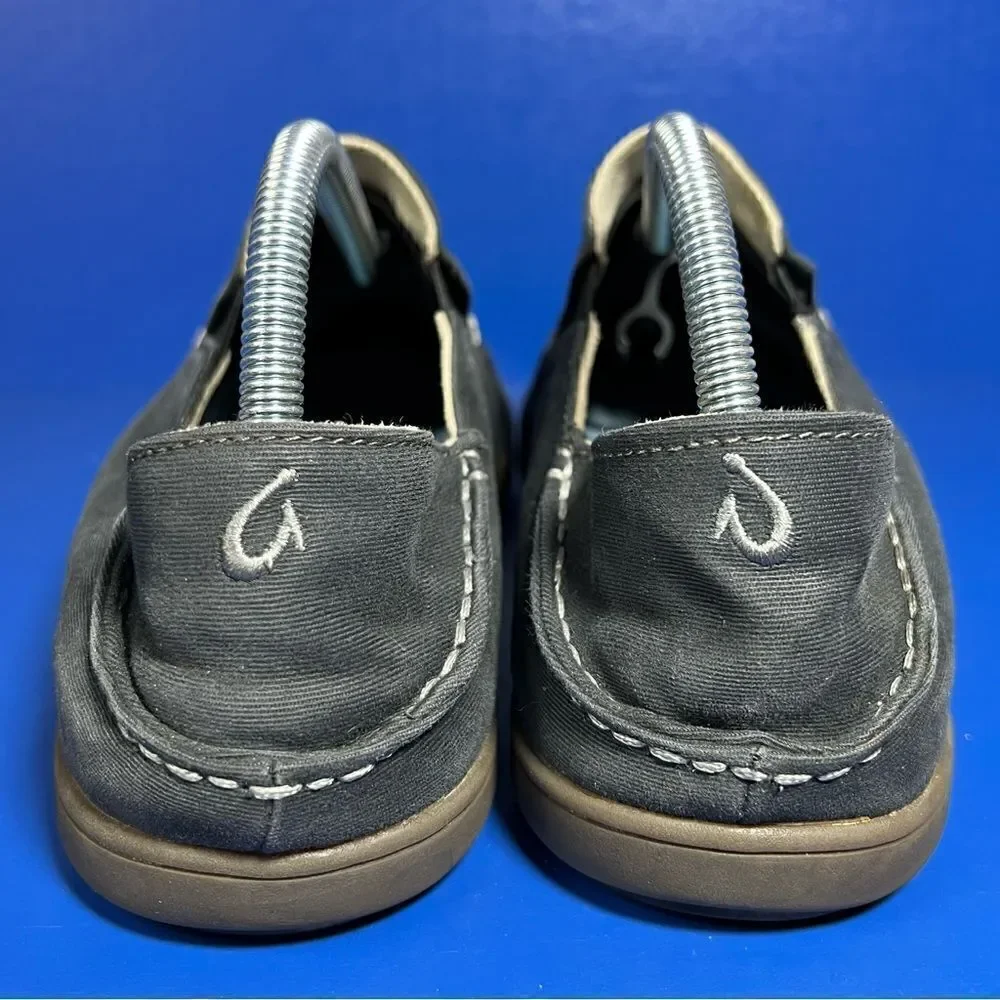 OluKai Mens‎ Nohea Twill Slip On Shoes Black 9 10178-4040
